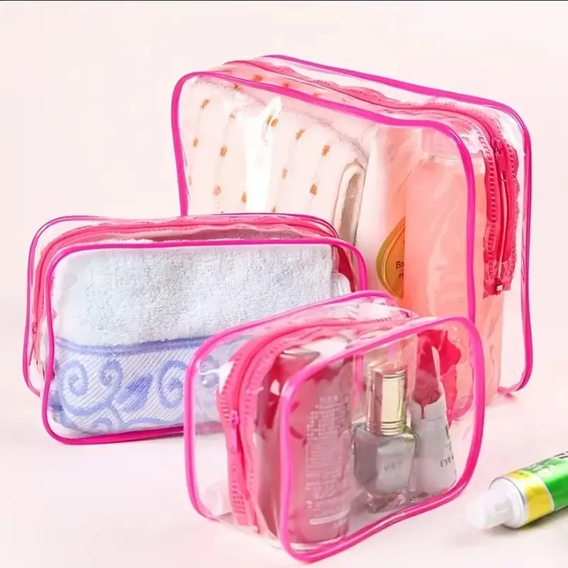 Thumbnail: Simple Transparent Cosmetic Bag PVC Waterproof Clear Makeup Storage Case Travel 