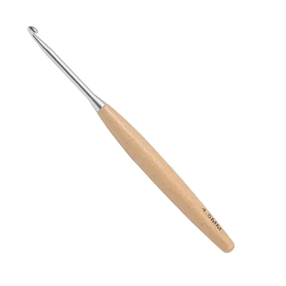 Thumbnail: New Crochet Hook 3-12mm Wooden Stainless Steel Crochet Needles Durable Grip Cush