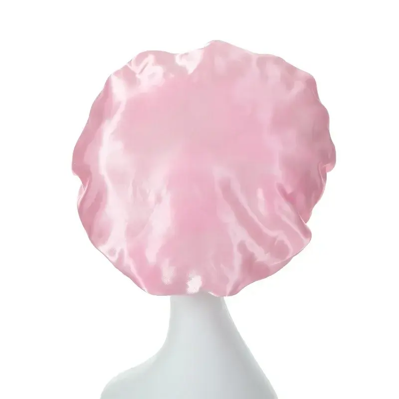 Thumbnail: Women Sleeping Caps Bathroom Satin Solid Color Stretch Bonnets For Sleeping Wome