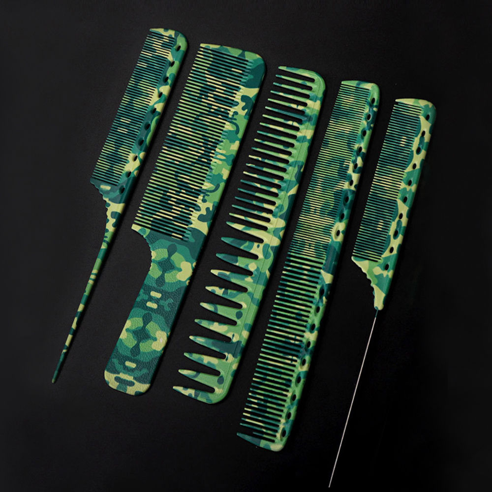 Camouflage Hairdressing Comb Tangled Straight Hair Brushes Ponytail Comb For Sal