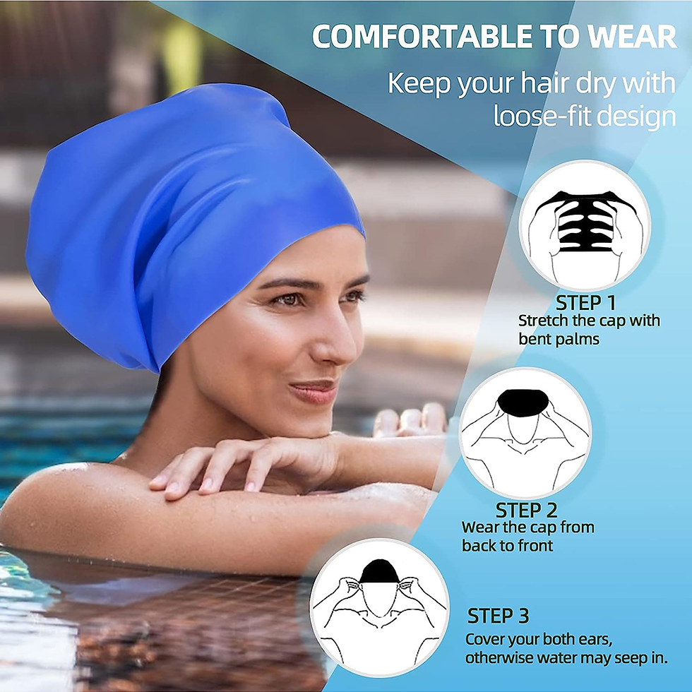 Thumbnail: Extra large silicone swimming cap with long hair and dirty braids all inclusive 
