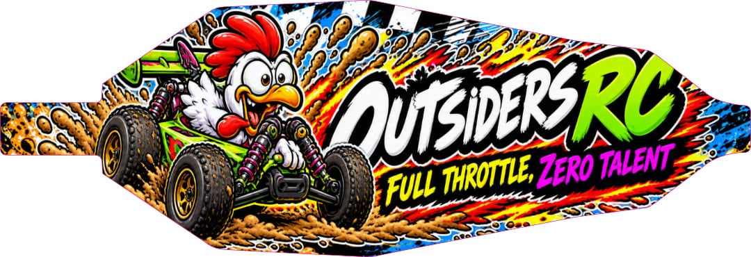 Outsiders RC Comical Chassis Protector - Full throttle, blue