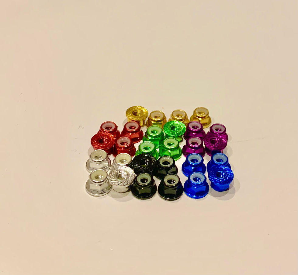 Outsiders RC - Aluminium  Flange Nylock serrated Wheel Nuts