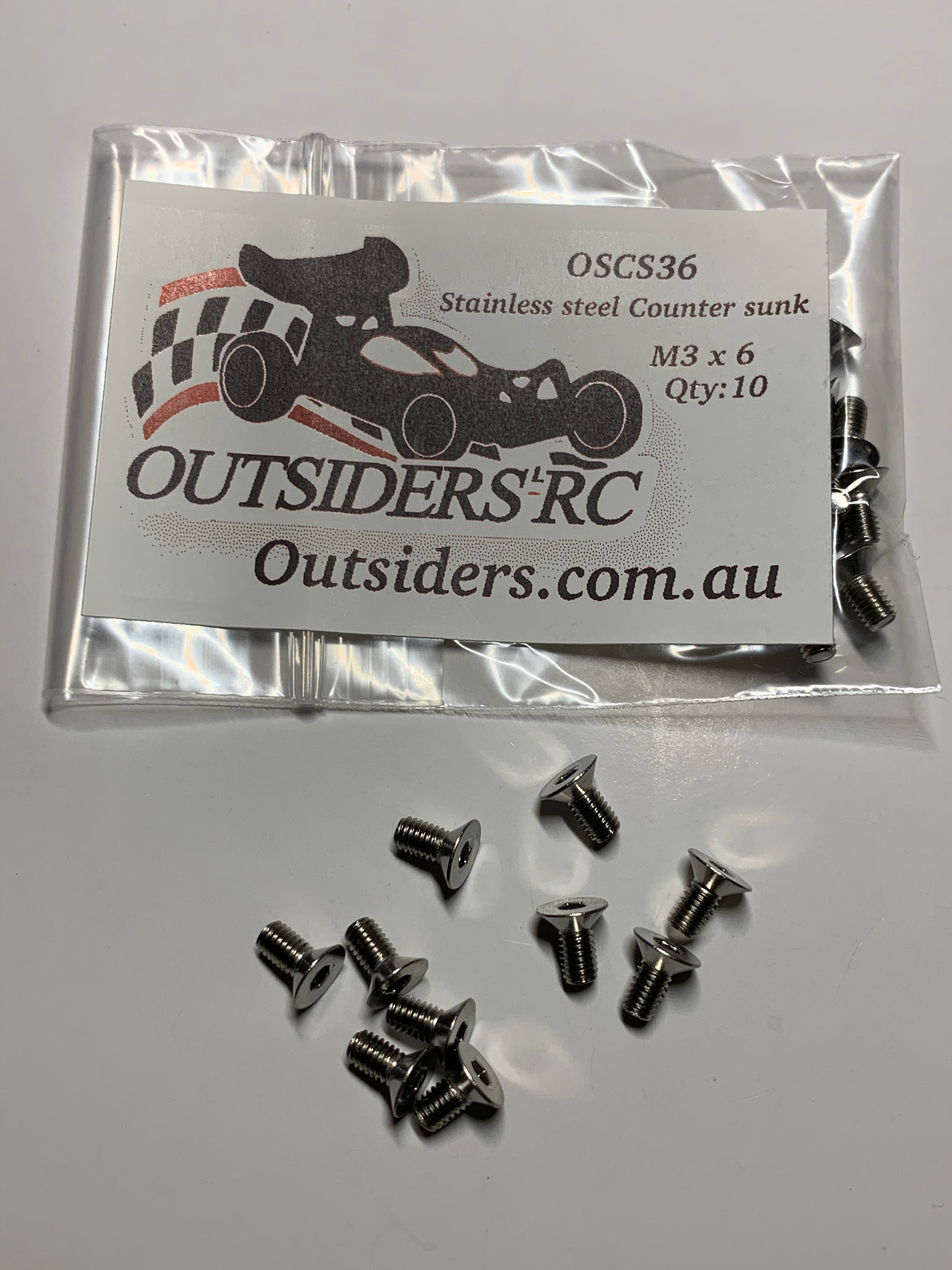 Outsiders RC - Stainless Steel Counter Sunk M3 x6