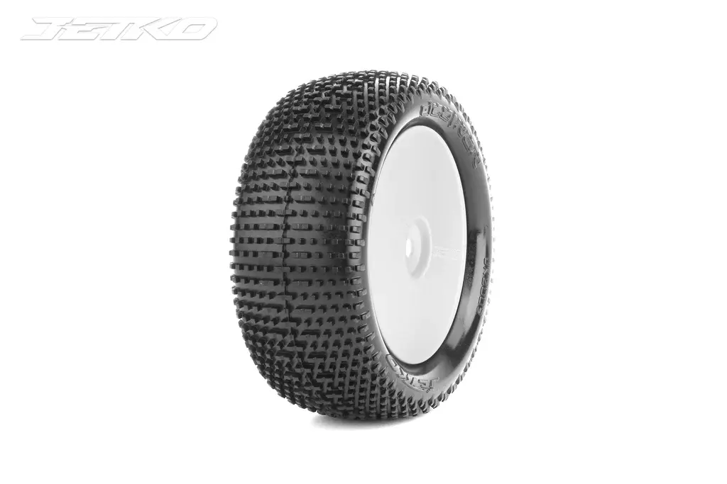 JETKO Desirer 1/10 4WD Fr Buggy Mounted Tires-Super Soft- White(Pre-Glu