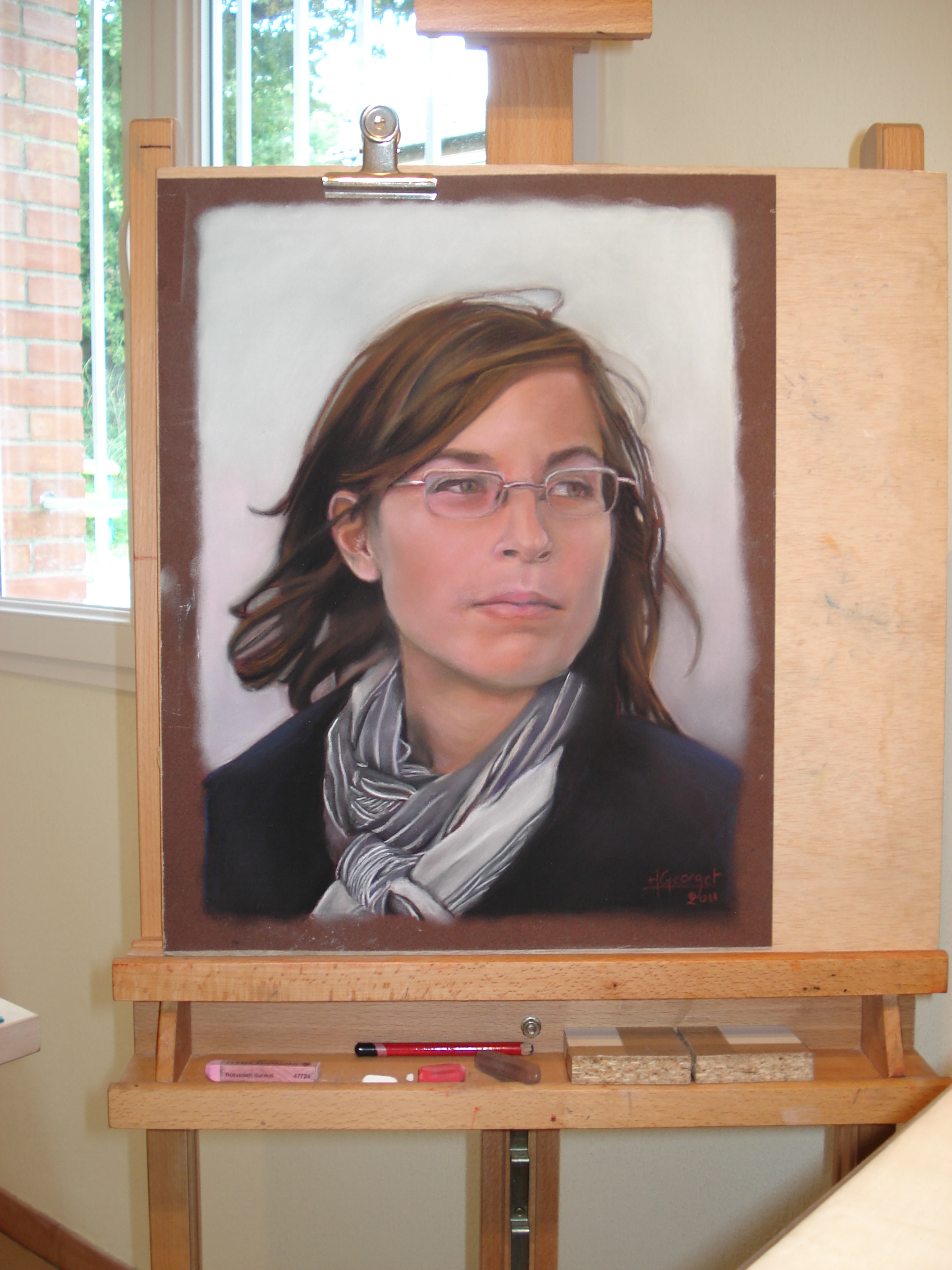 Portrait de Florence sur chevalet