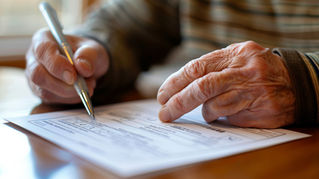 old man writing a will
