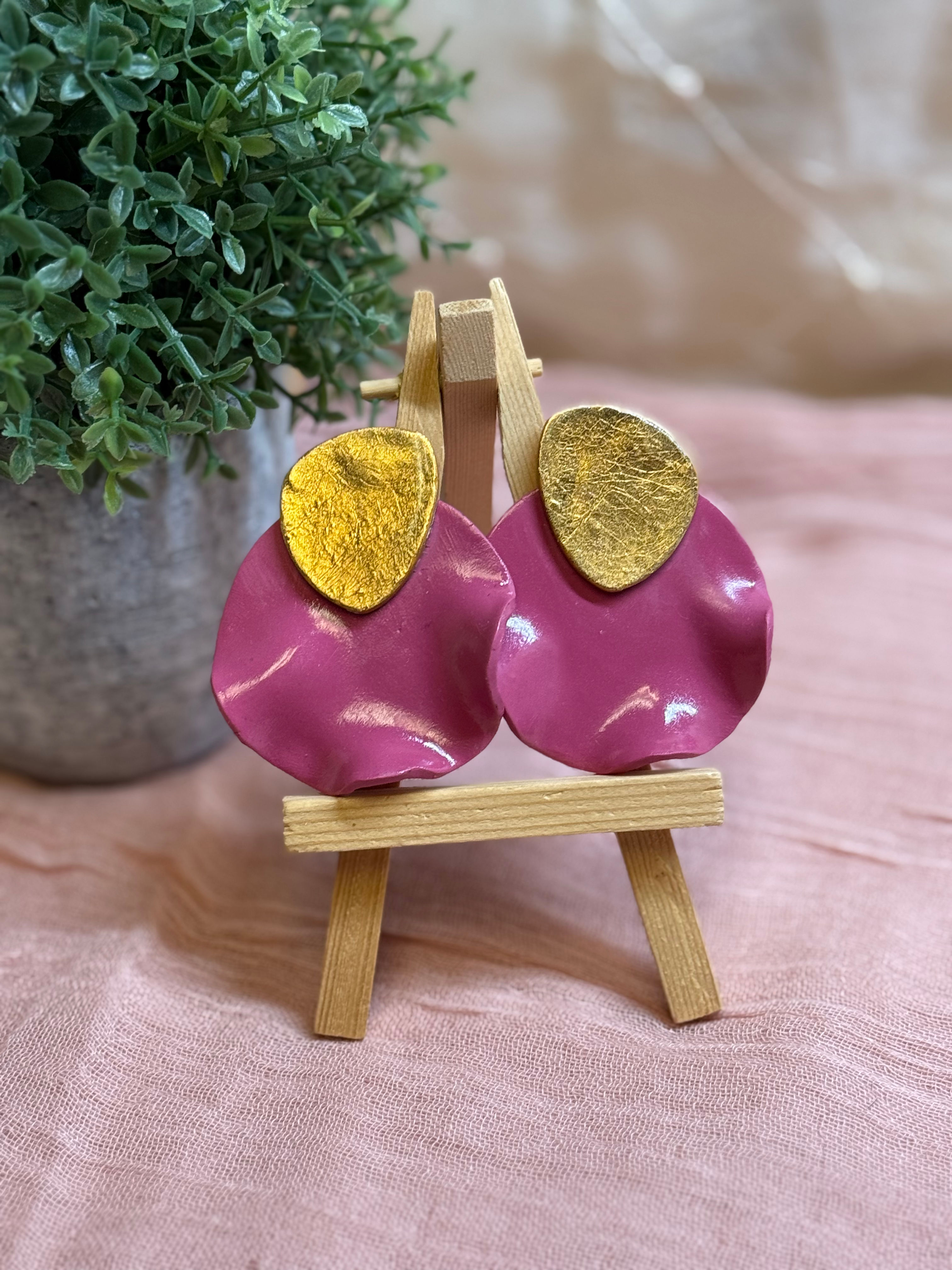 Pink & Gold statement stud