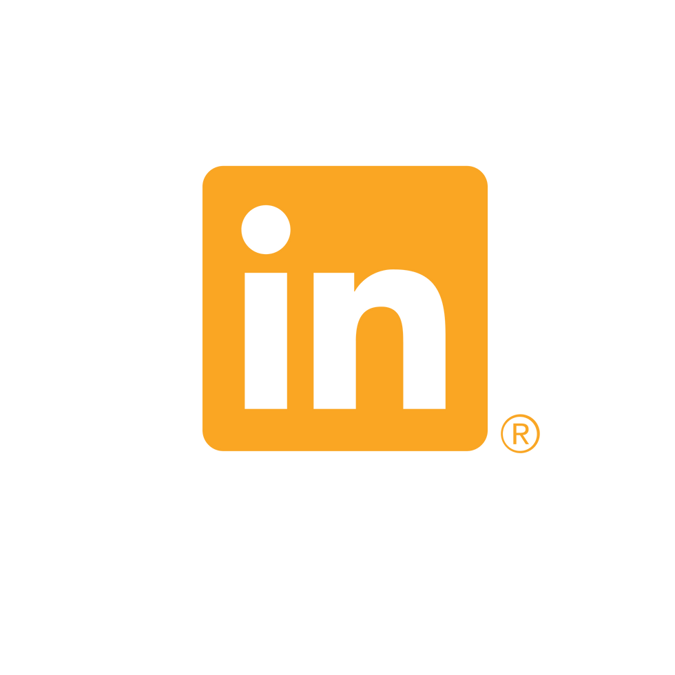 Logotipo de LinkedIn en color naranja y negro