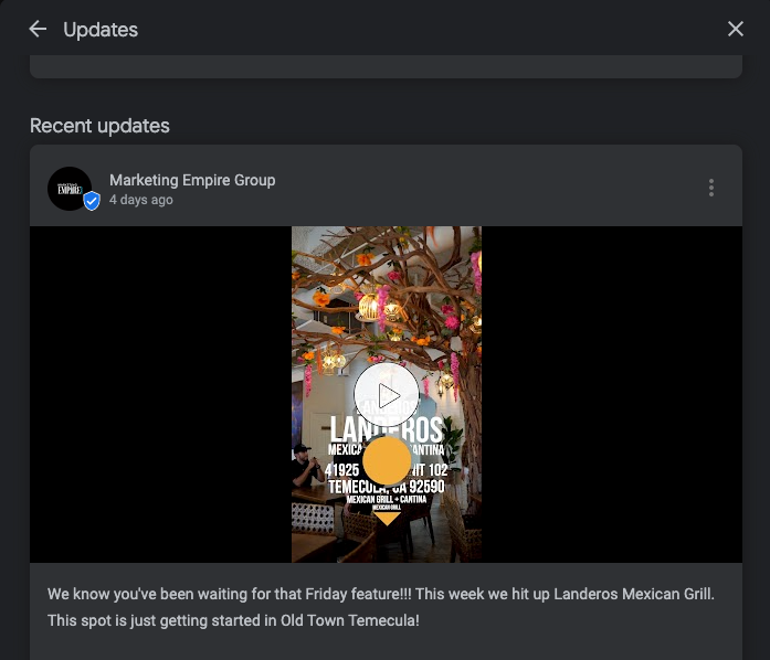 Google Business update from Marketing Empire Group