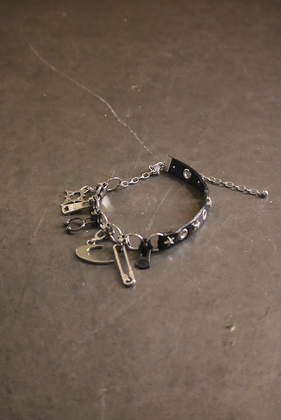 Thumbnail: Ziplock — Multi-Zip Mismatch Punk Leather Necklace
