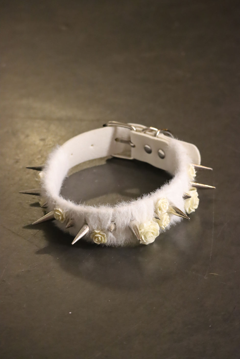 Thumbnail: Frostrose — White Rose Studded Punk Choker