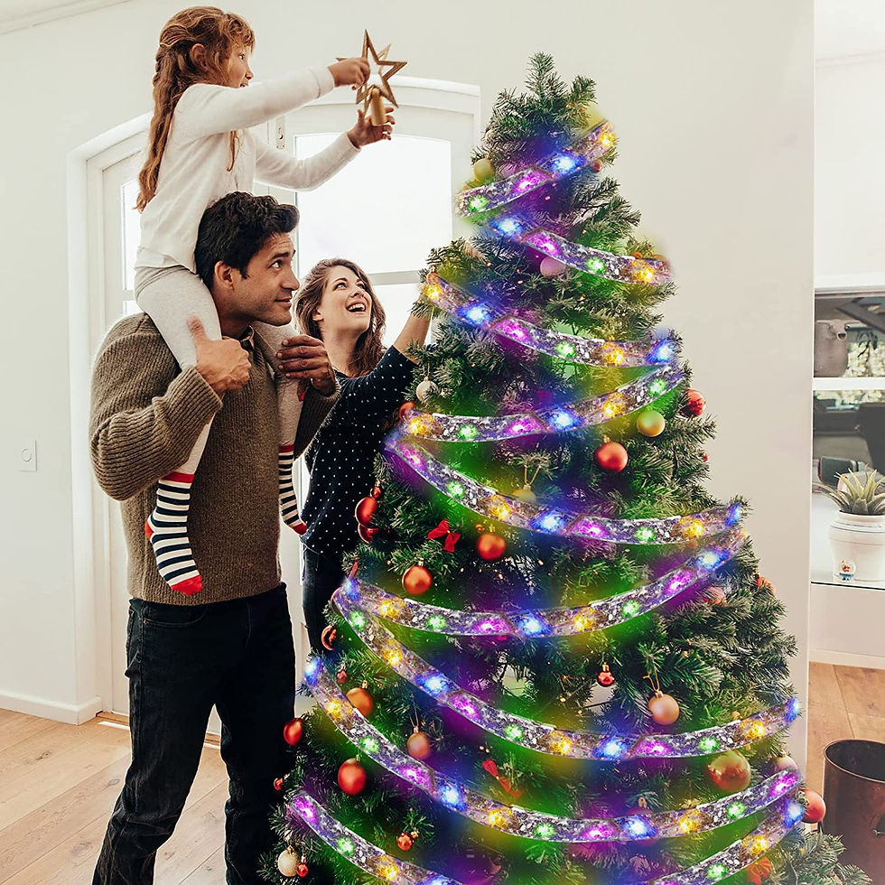 Thumbnail: 1pcled Ribbon Light Ribbon Ribbon Light String Christmas Tree Decoration Lights 