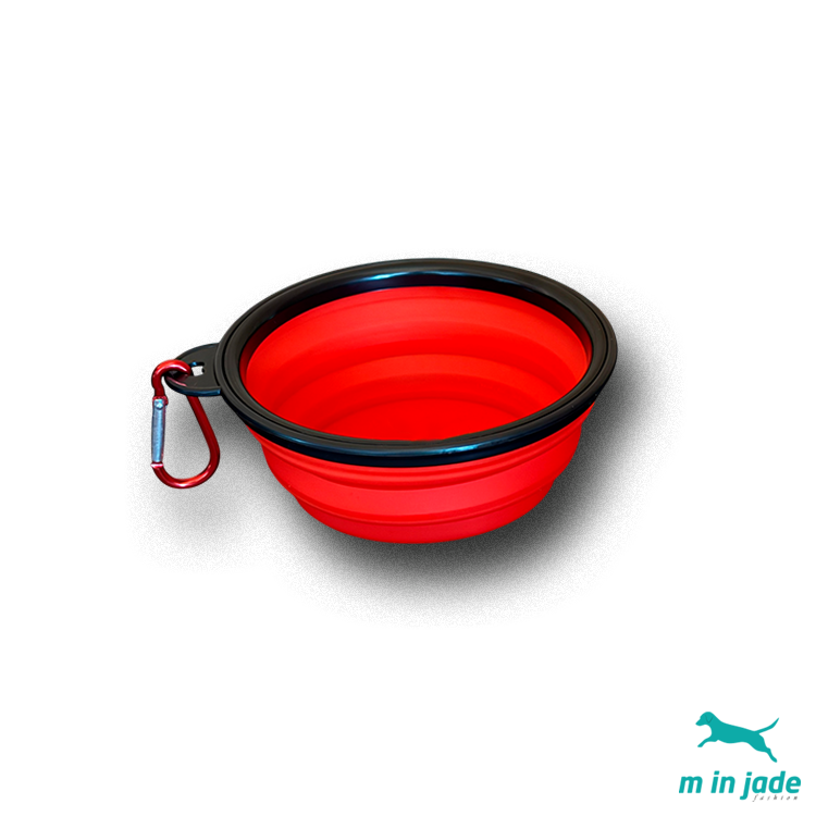 Miniaturbild: Faltbarer Hundenapf mit Karabinerhaken Rot