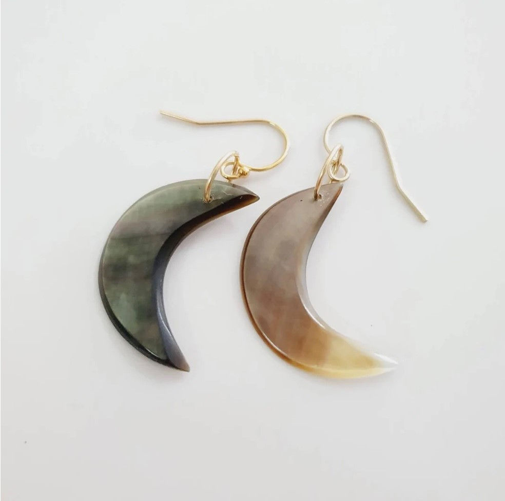 ADORN Mother of Pearl Moon Earrings - 14k Gold Fill