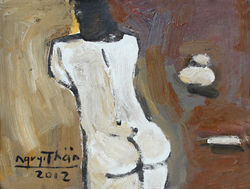117. Woman - oil on gaze 2012 - 25x32
