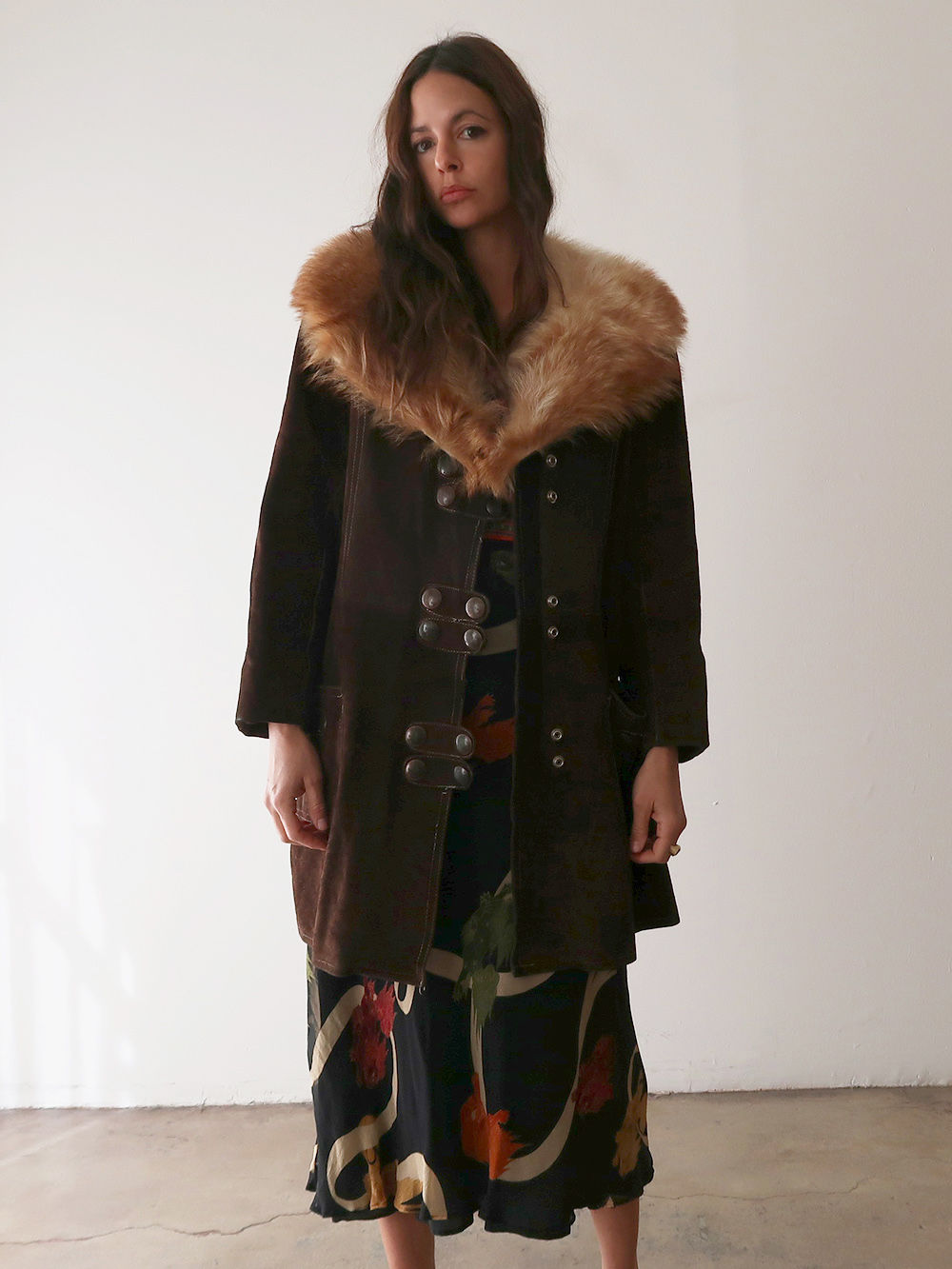 Fur Trim Suede Coat | 1960s