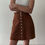 Thumbnail: Suede Snap Button Skirt | 1970s