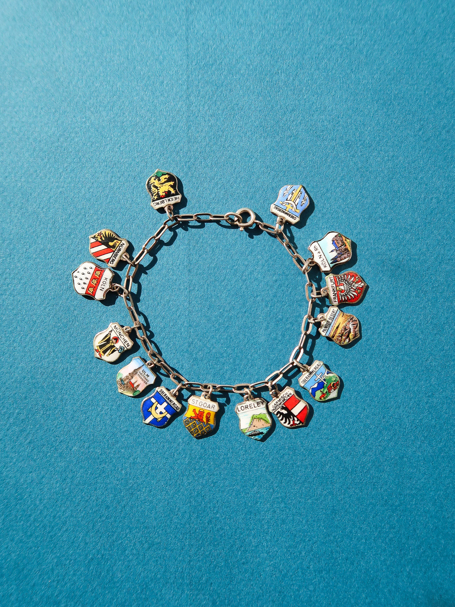 Sterling German Travel Charm Bracelet | 1960s