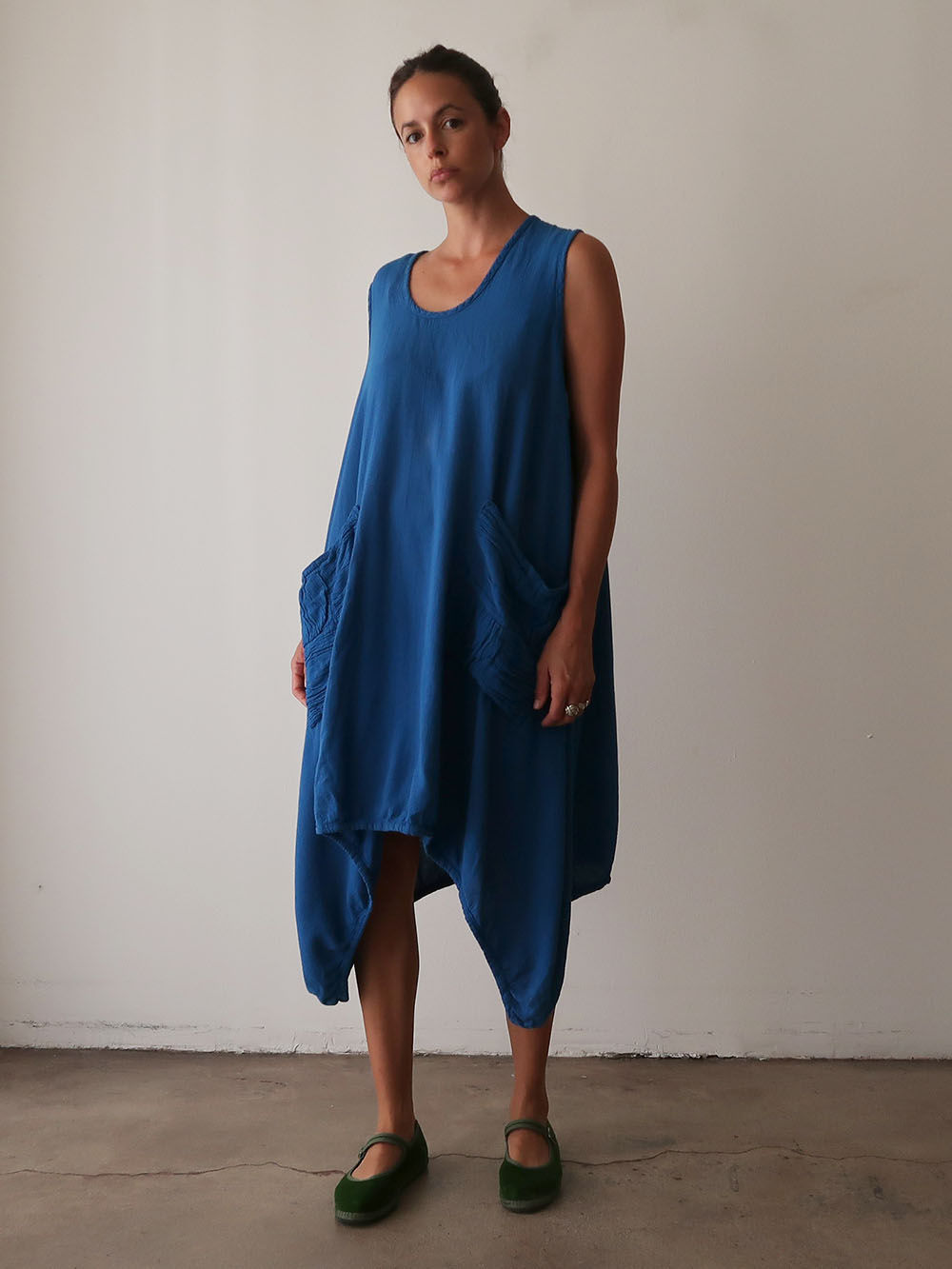 Cobalt Cotton Dress | 1990s-