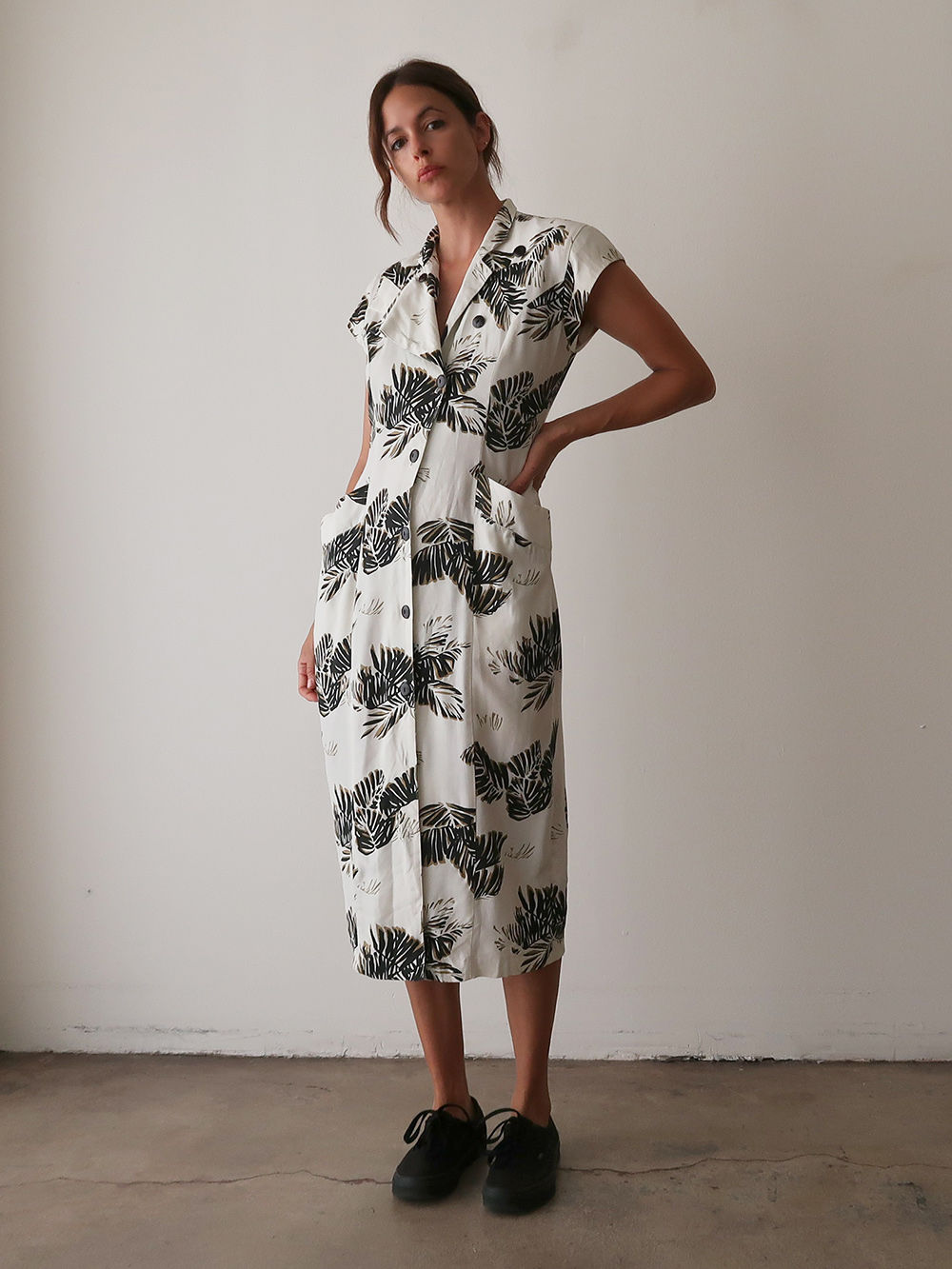 Tropical Print Dress | 1980s