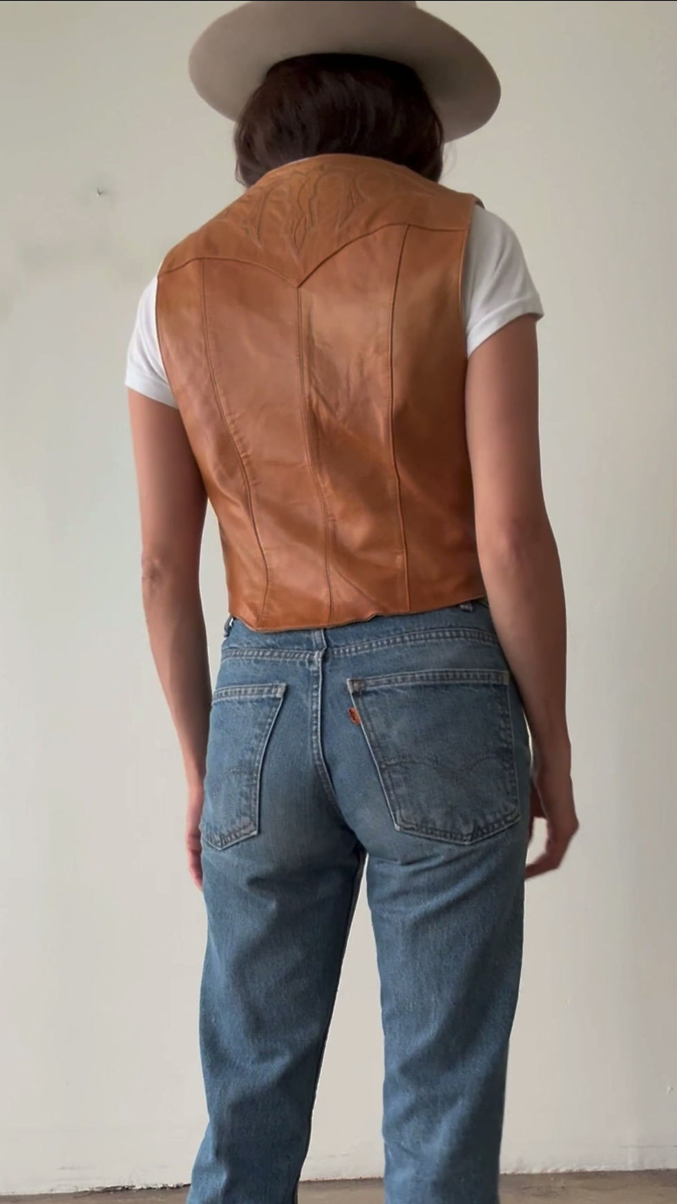 Thumbnail: Leather Western Vest | 1990s