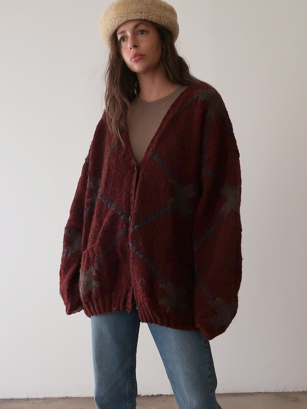 Bordeaux Cardigan | 1980s
