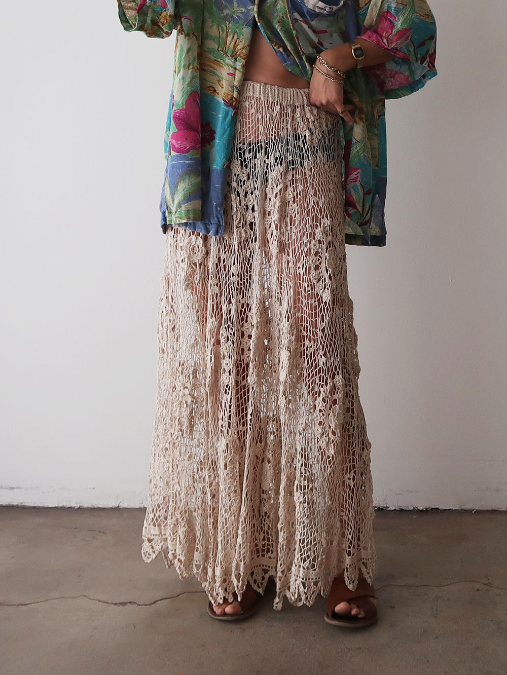 Sand Crochet Skirt | 1980s
