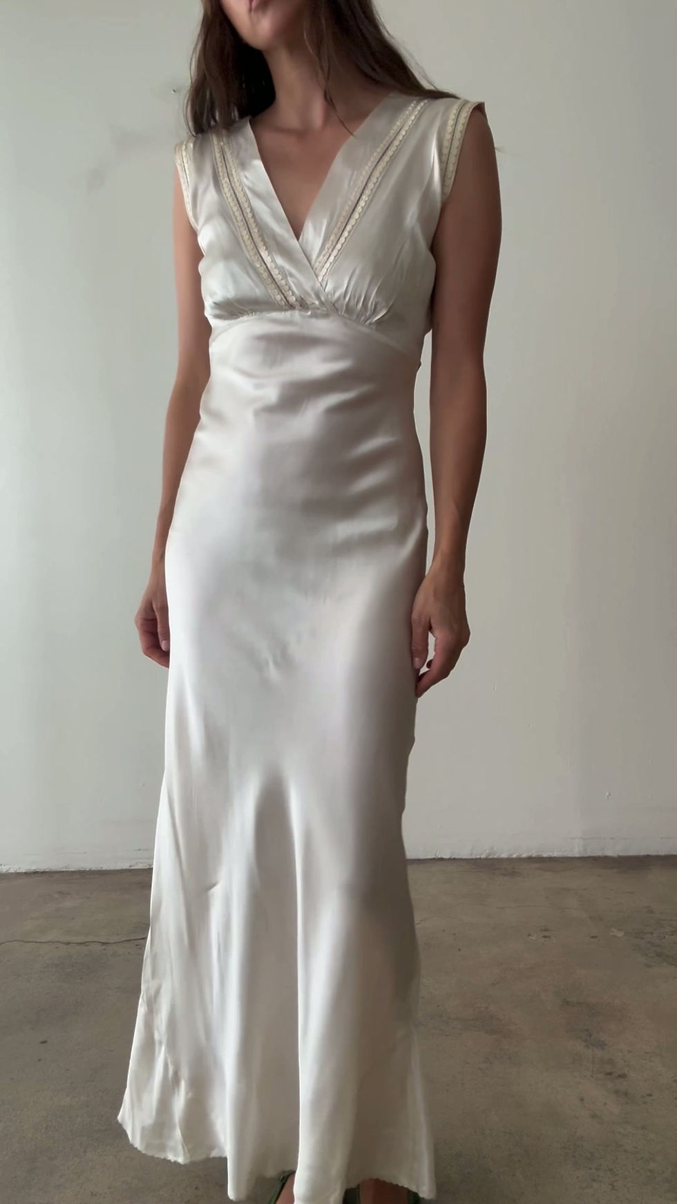 Thumbnail: Ivory Silk Slip Dress | 1940s