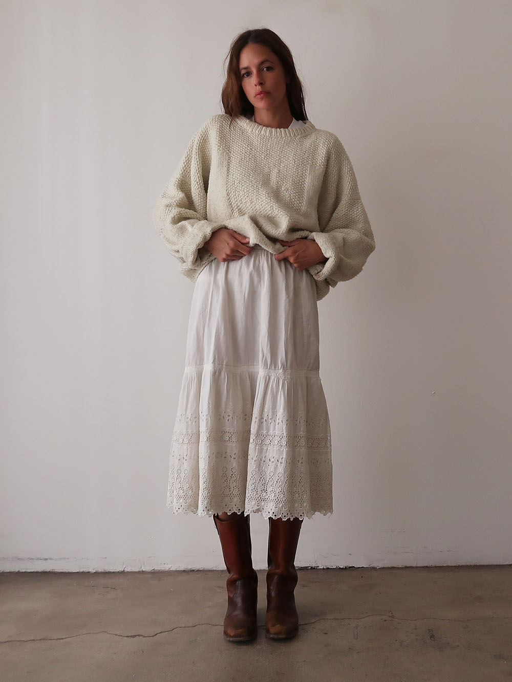 Eyelet Cotton Skirt | 1910s