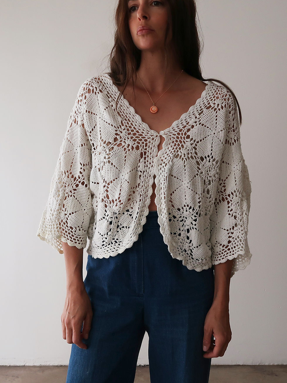 Thumbnail: Cotton Crochet Top | 1990s