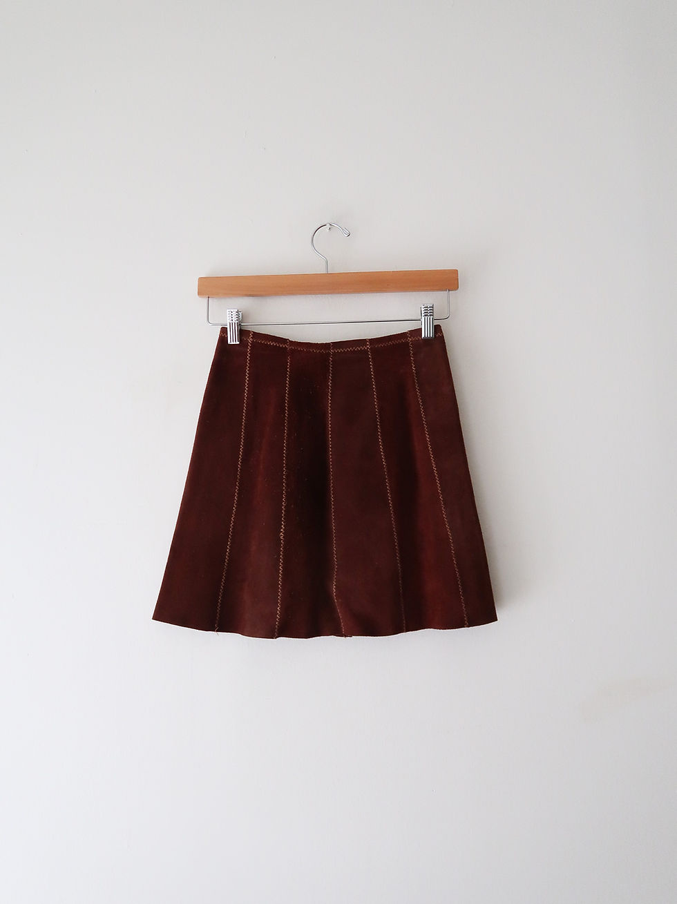 Thumbnail: Dark Suede Button Skirt | 1970s