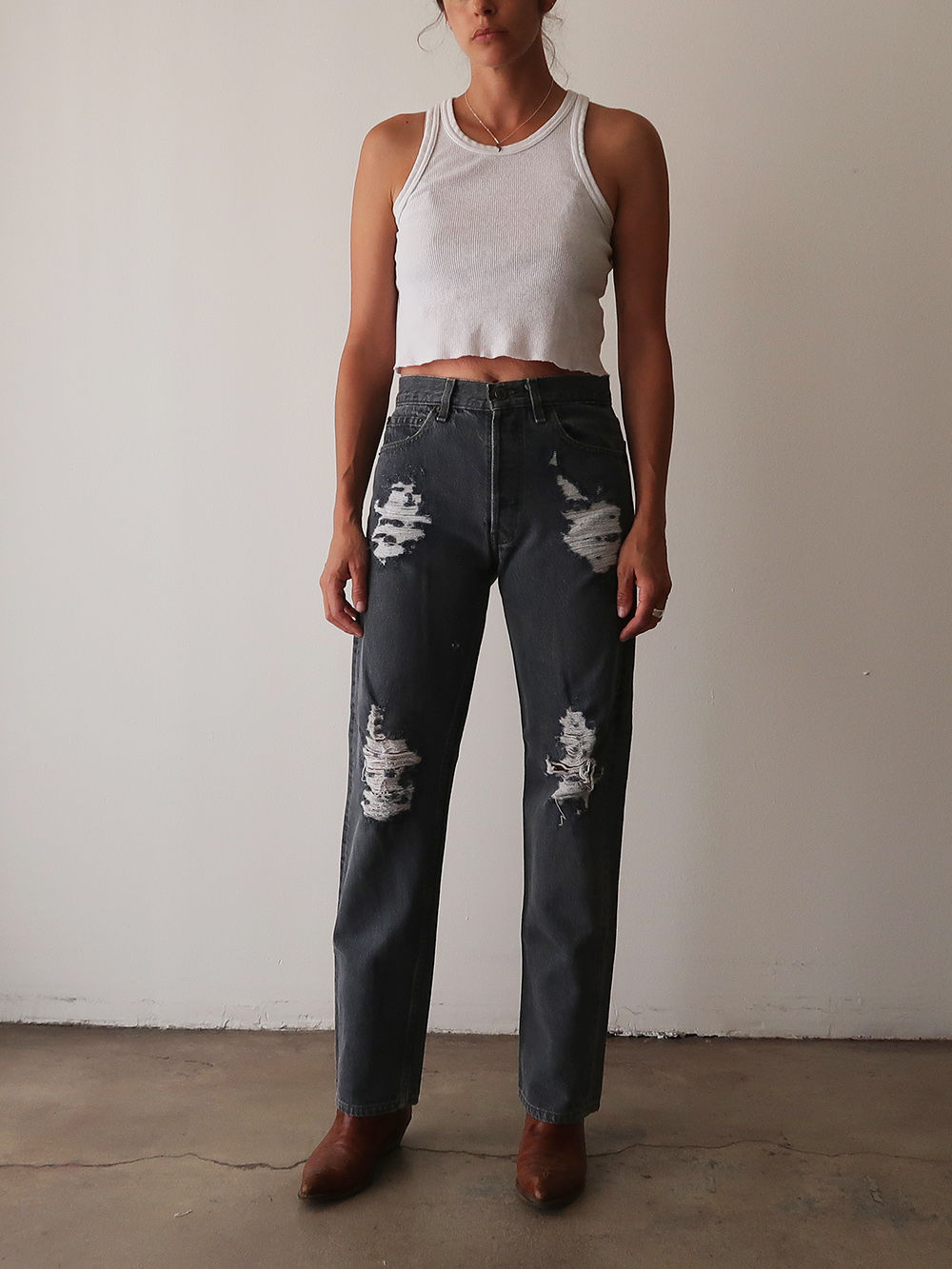 Distressed Levis 501's | 1980s | 27w