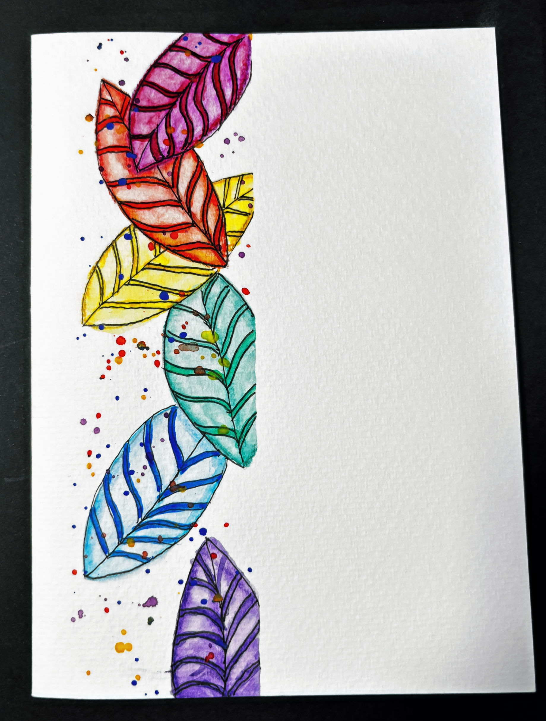 Rainbow leaves (5x7)