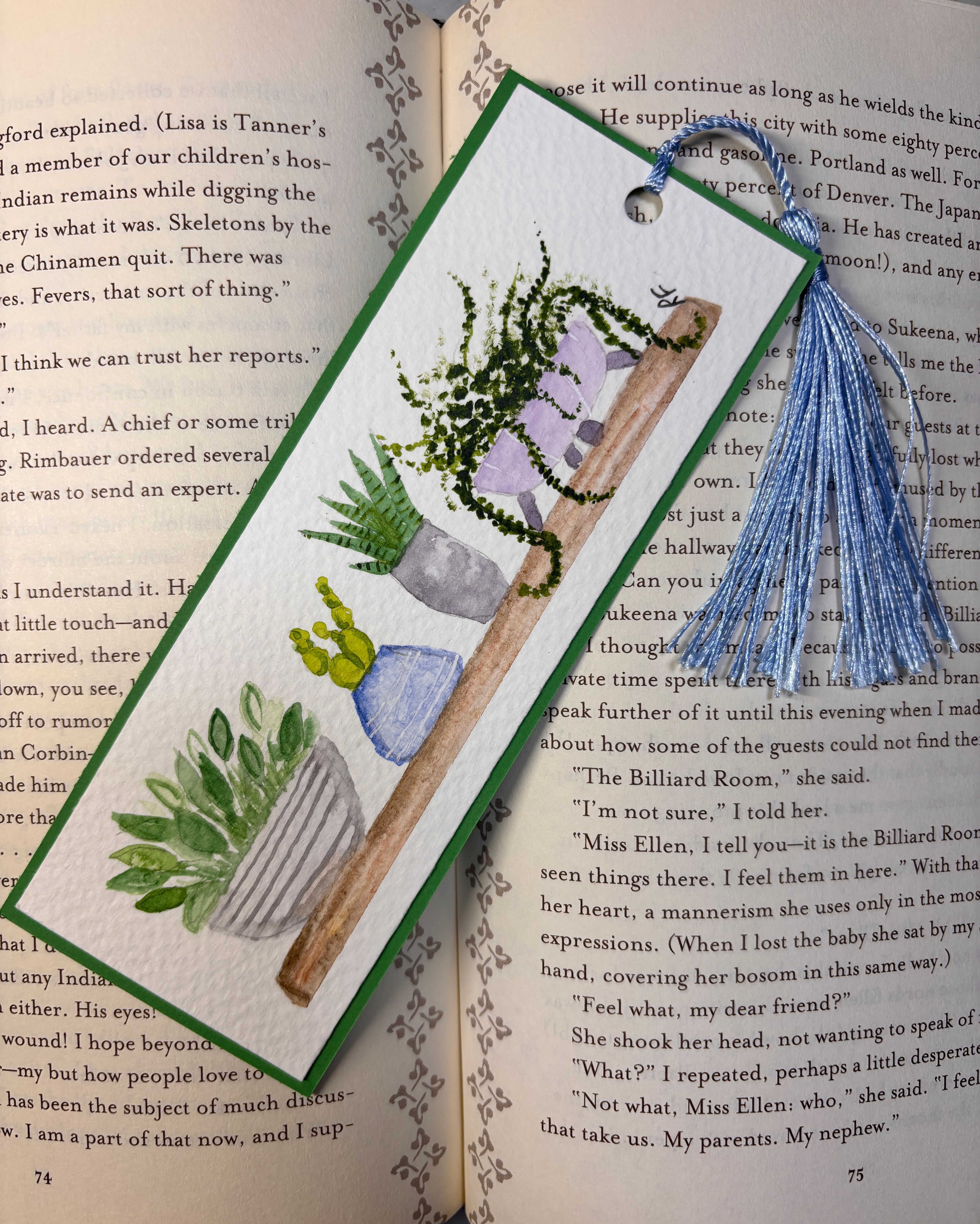 Botanical Pages: Hand-Painted Potted Plants