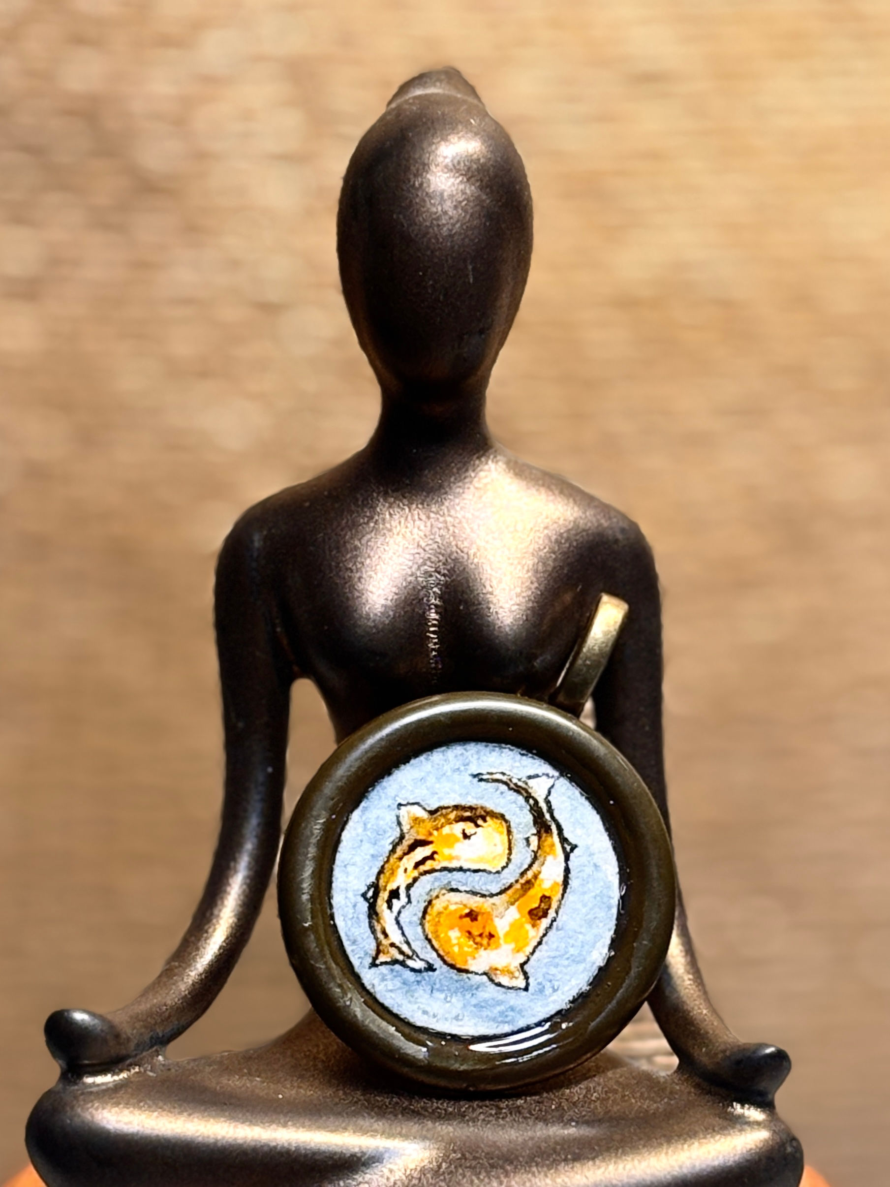 Zen Motion: Hand-Painted Watercolor Koi Fish Pendant