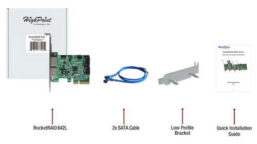 RocketRAID 642L 4-Channel (2x SATA/2x eSATA) 6Gb/s SATA PCIe 2.0