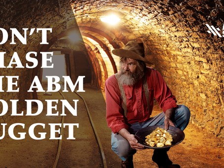 ABM intent data metaphor with Indiana Jones golden idol, showing how marketers find valuable signals.