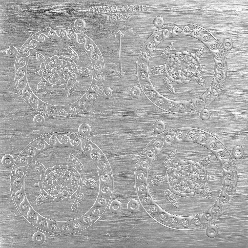 Thumbnail: Sea Turtles Pendants and Earrings with Wave Border Rolling Mill Component Die