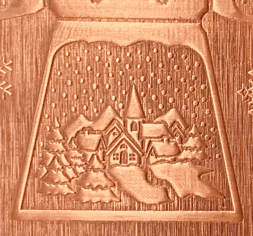 Thumbnail: Square Sided Jingle Bell Copper Pattern Pressing 2-1/2" X 4"