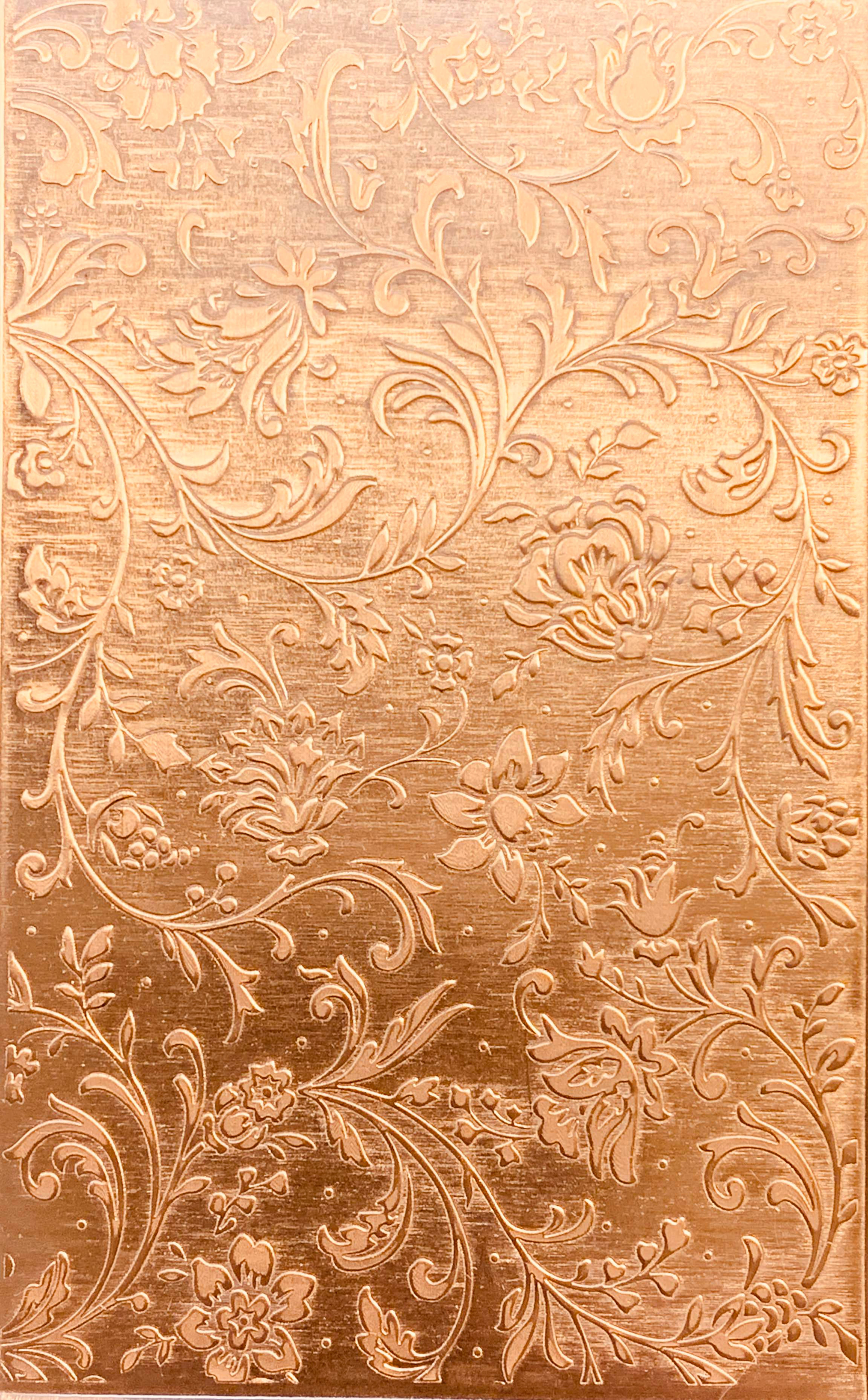 Swirly Floral Copper Pattern Pressing 2-1/2" X 4"