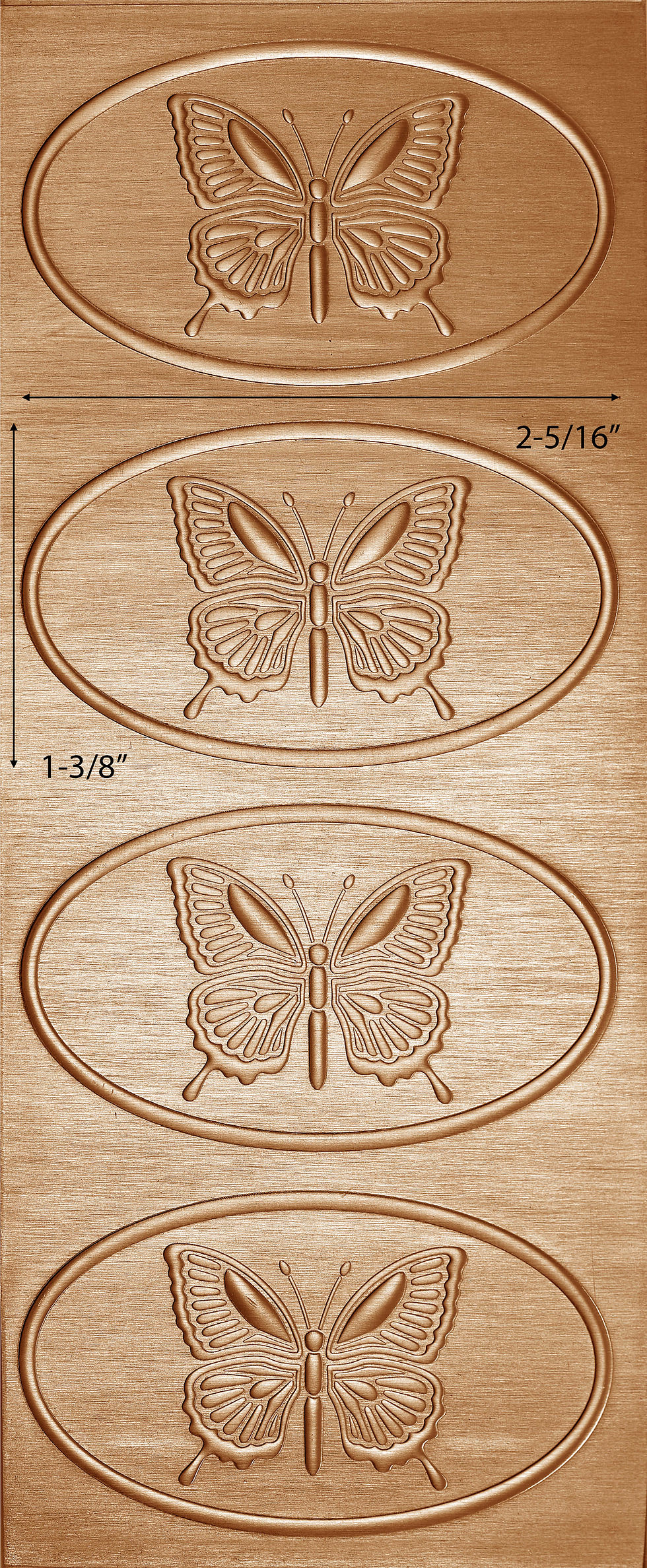 Thumbnail: Butterfly Hair Clips Copper Pattern Pressing