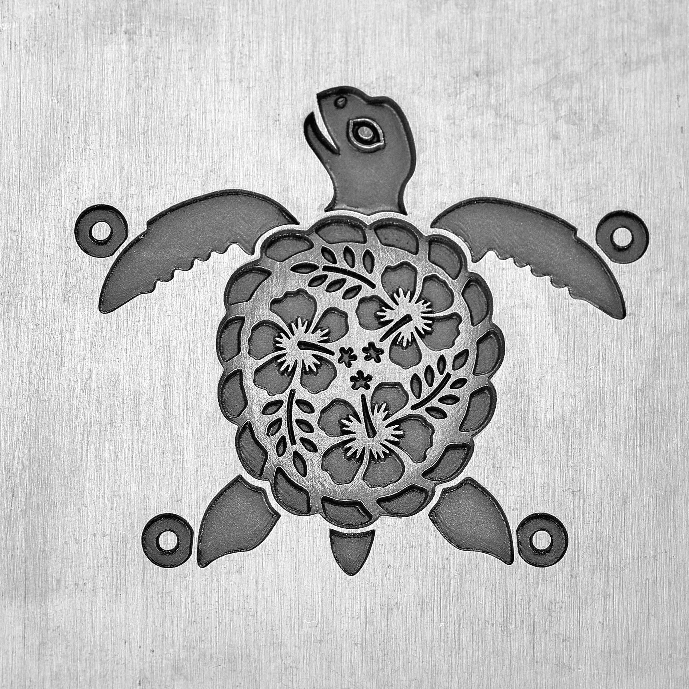 DEEP Floral Sea Turtle Right Hydraulic Press Impression Die
