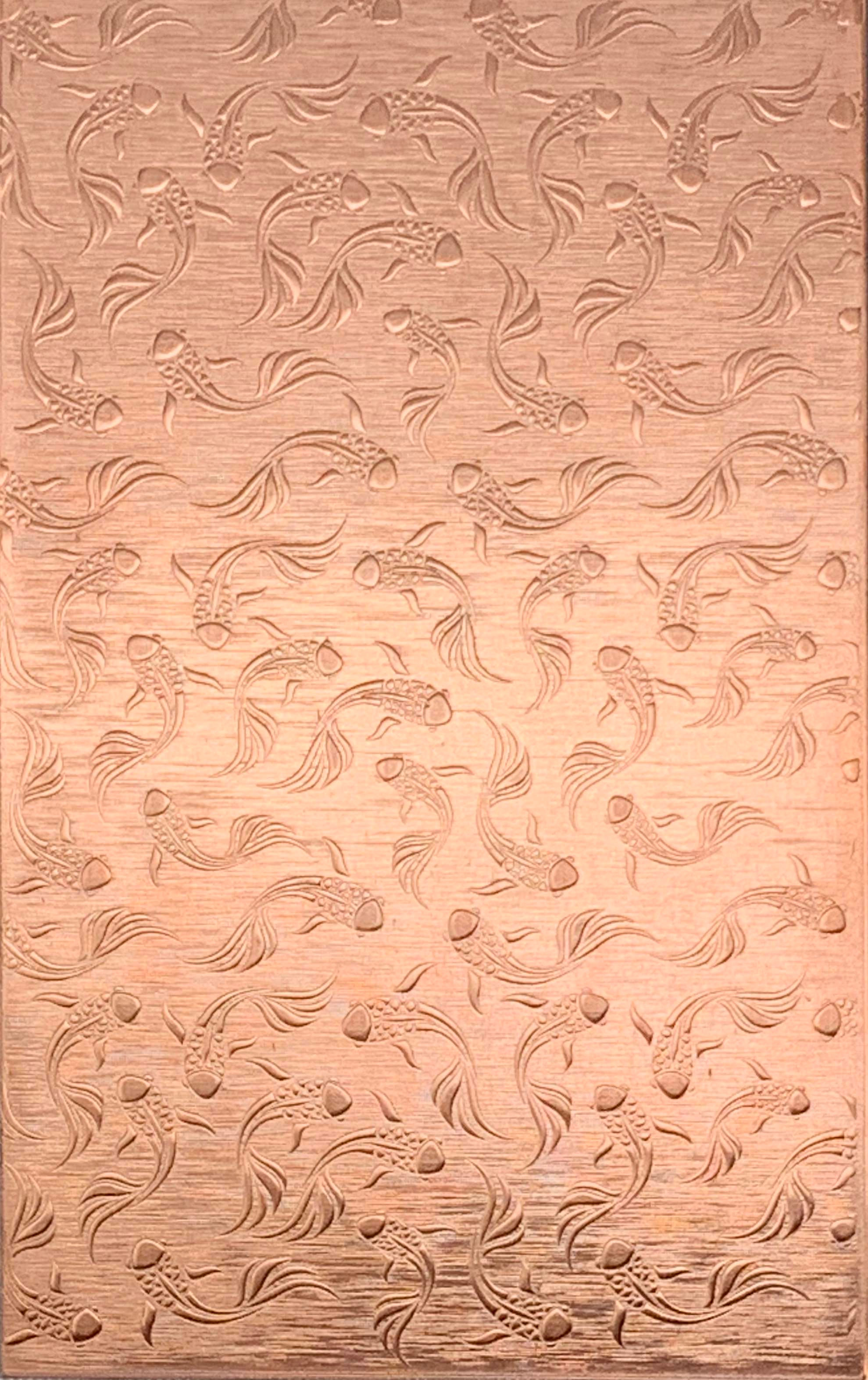 Koi Background Medium Copper Pattern Pressing 2-1/2" X 4"
