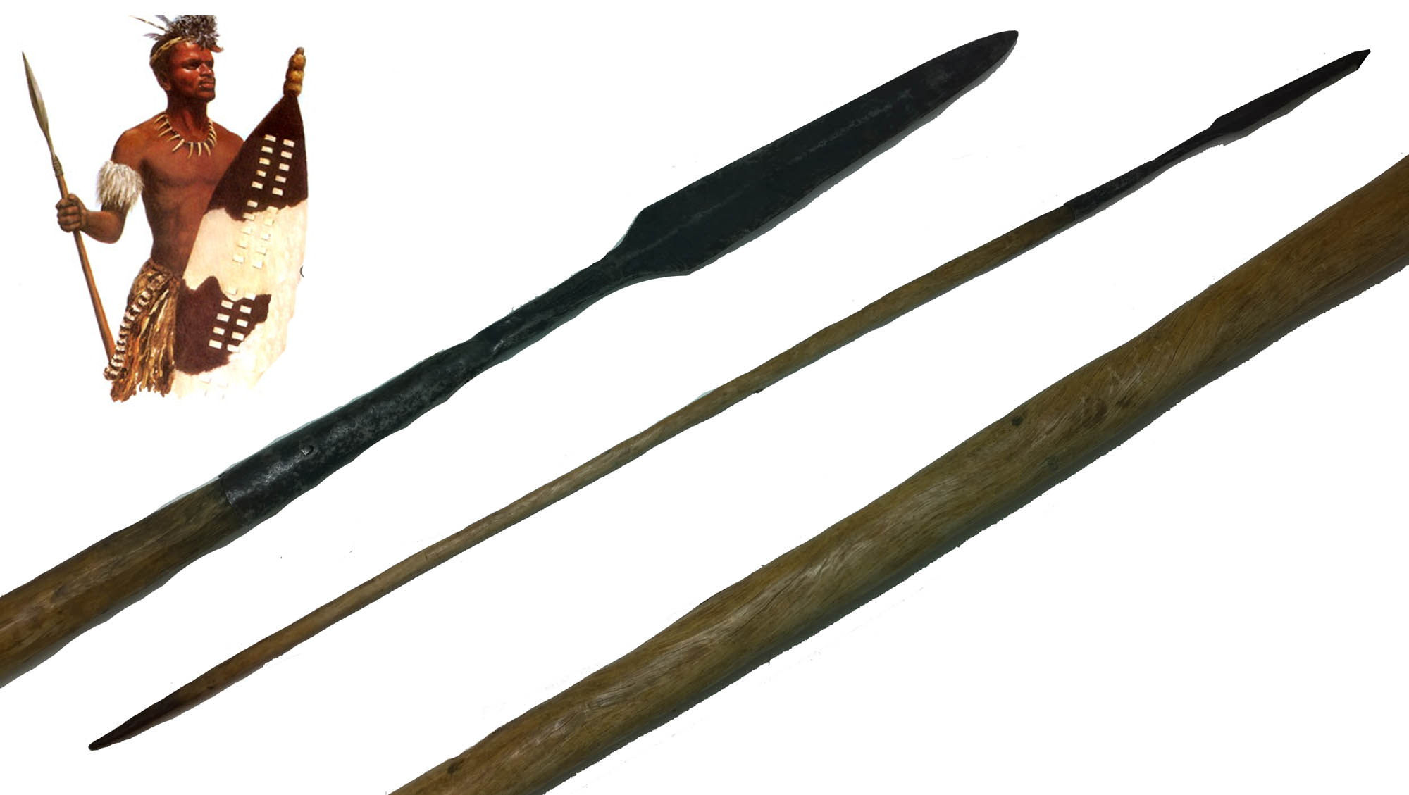 Afrikansk spyd antikk fra slutten av 1800 Tallet