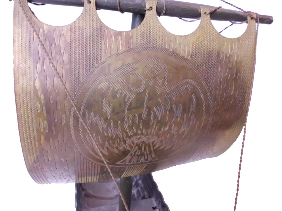 Miniatyrbilde: Bronze håndlaget viking skip