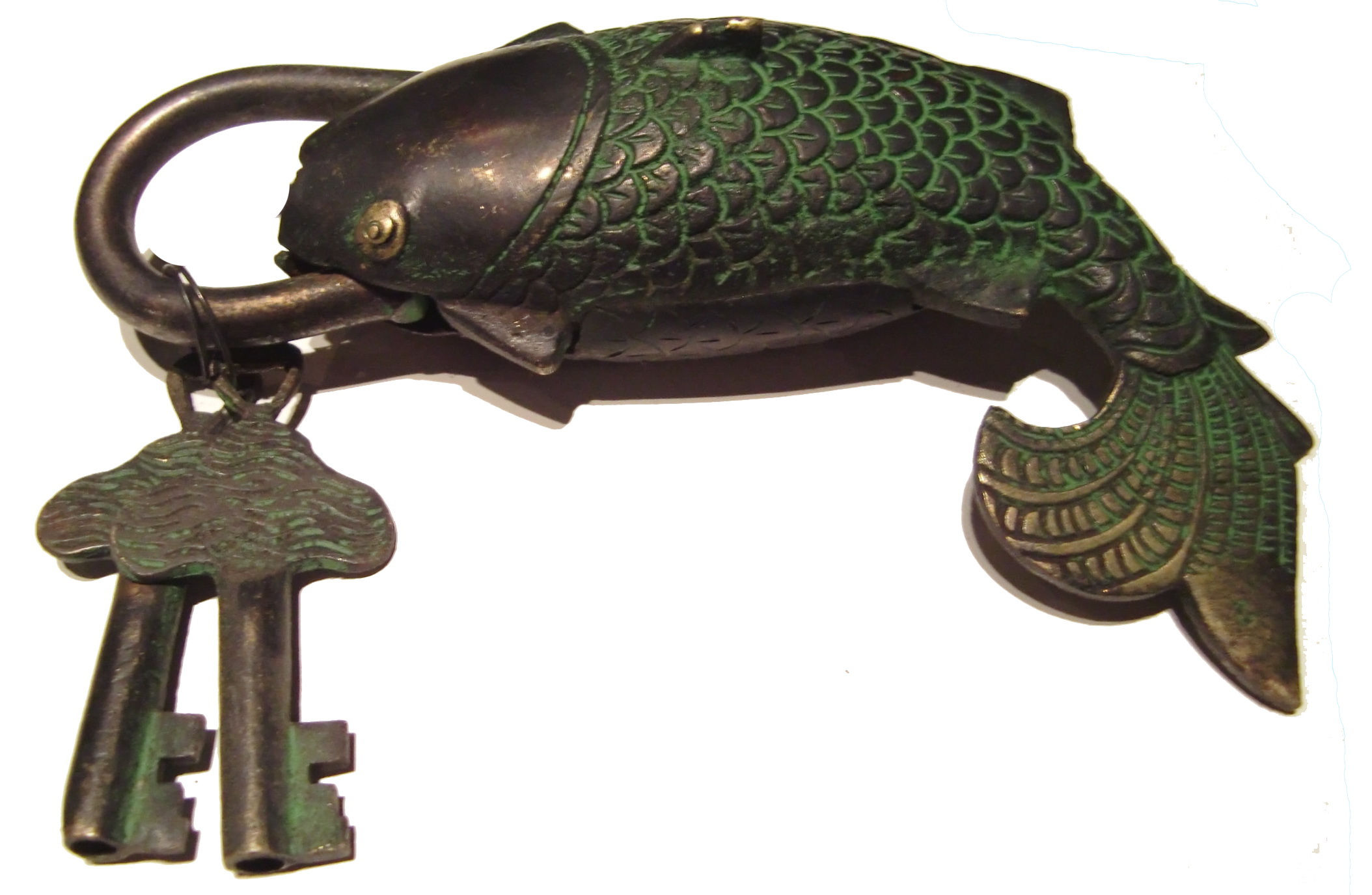 Antikk lås, fisk stor, kopi