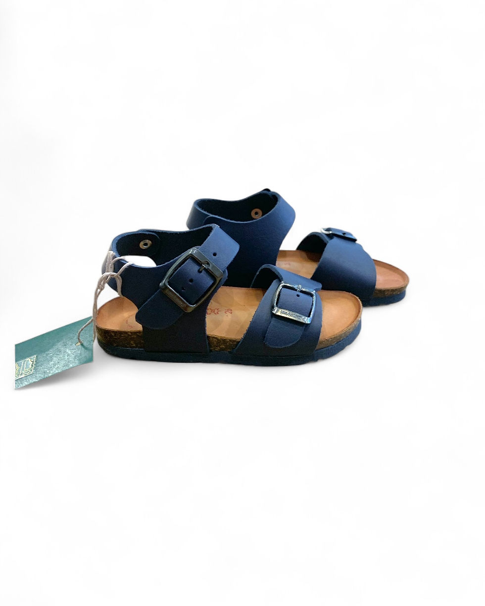 sandali bambino Bionatura blu suola anatomica tipo birkenstock lato