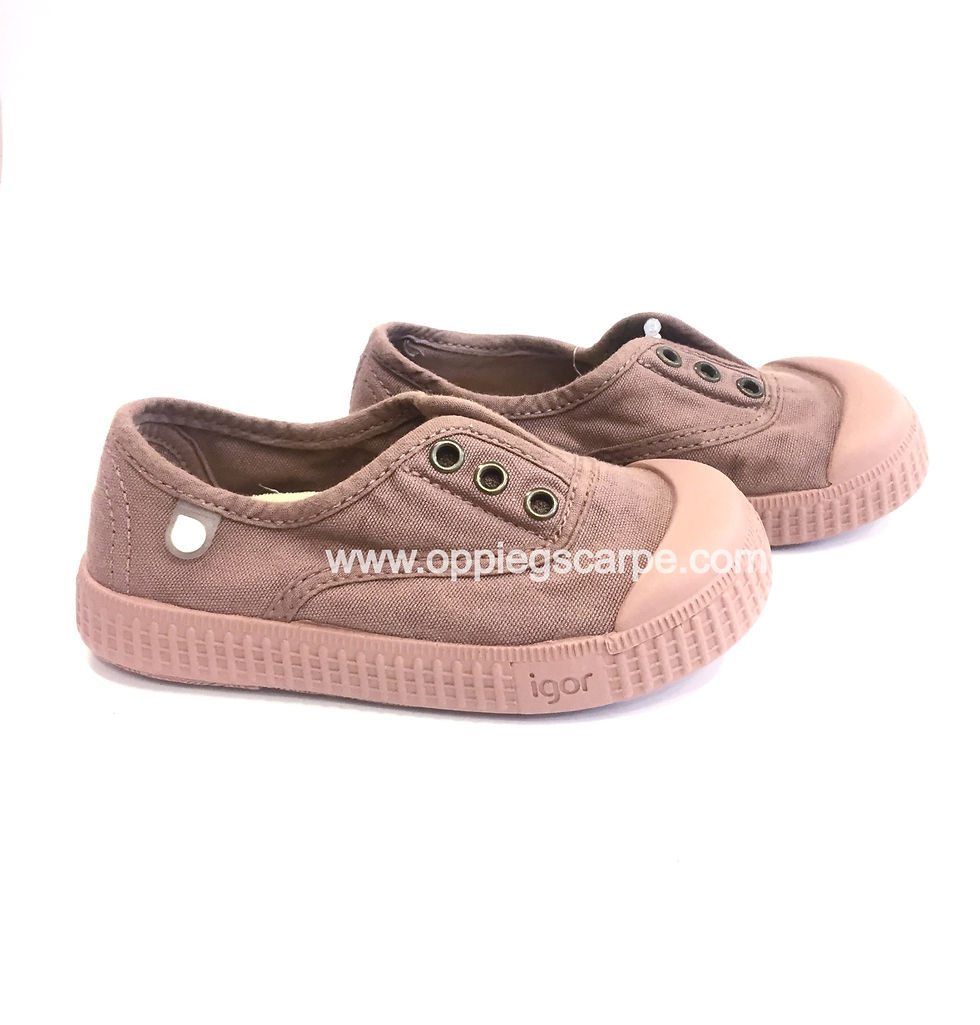 Scarpe bambino bambina sneakers in tela senza lacci igor berri rosa lato