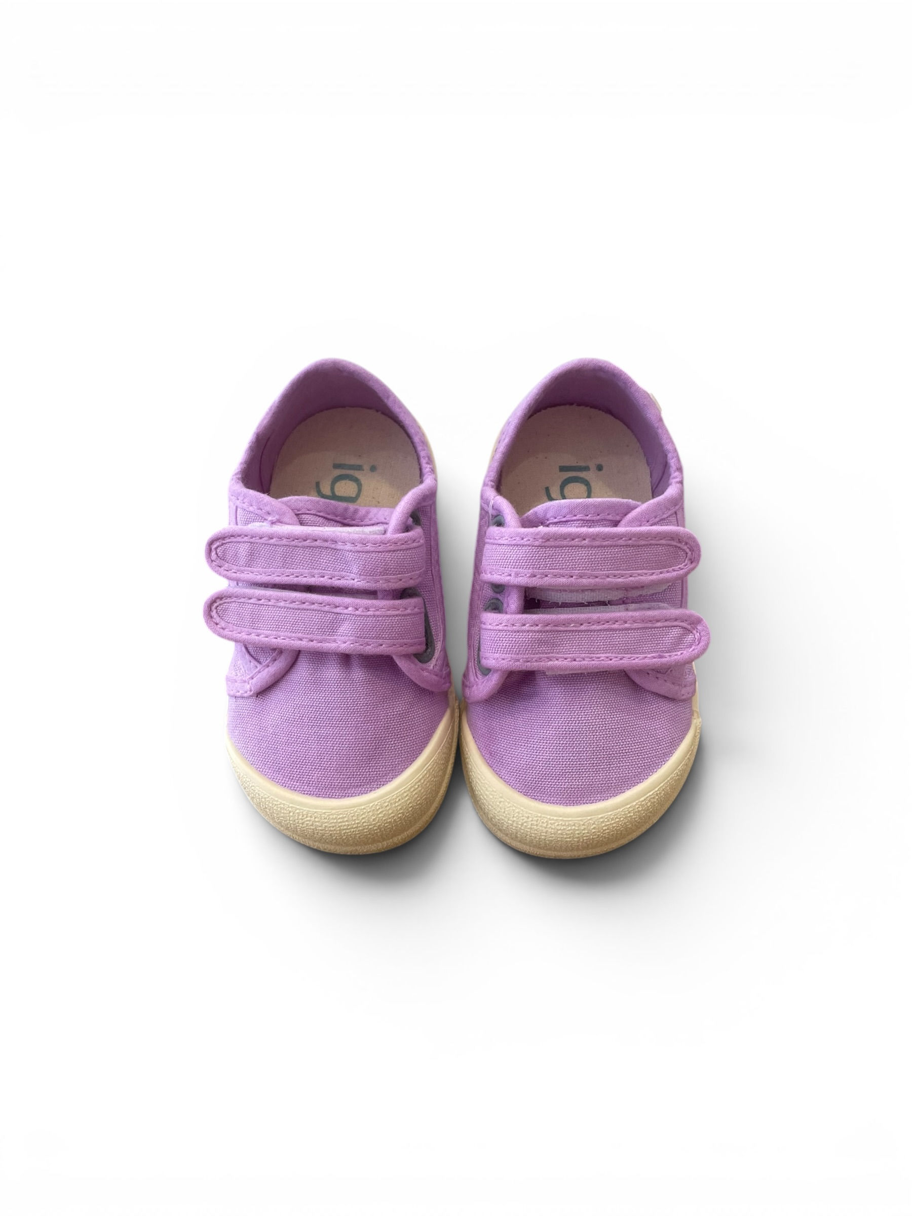 Sneakers in tela bambina con strappo Igor Lona malva